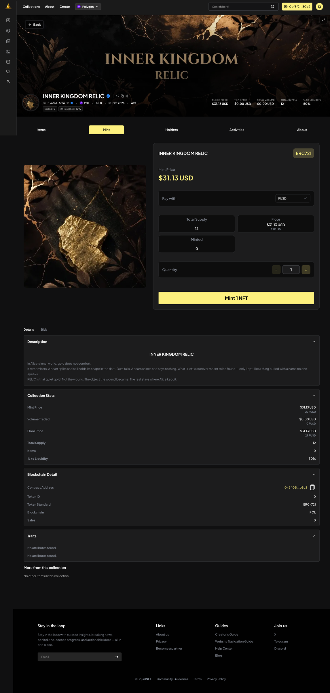 New LiquidNFT NFT detail page