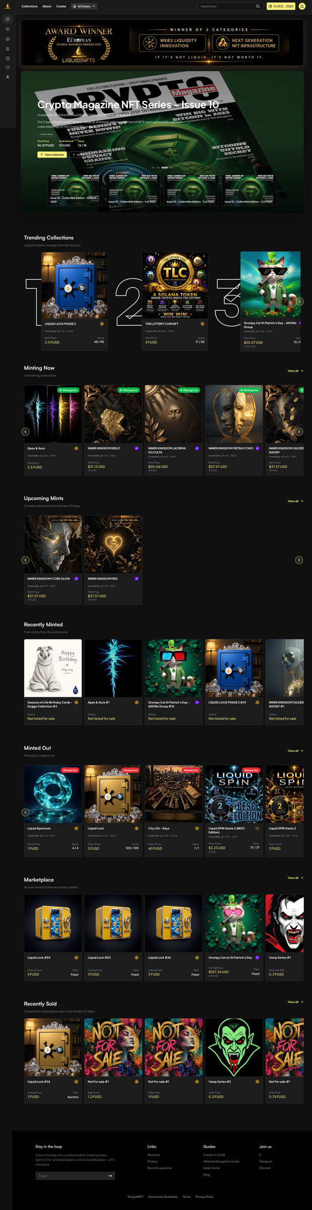 New LiquidNFT homepage